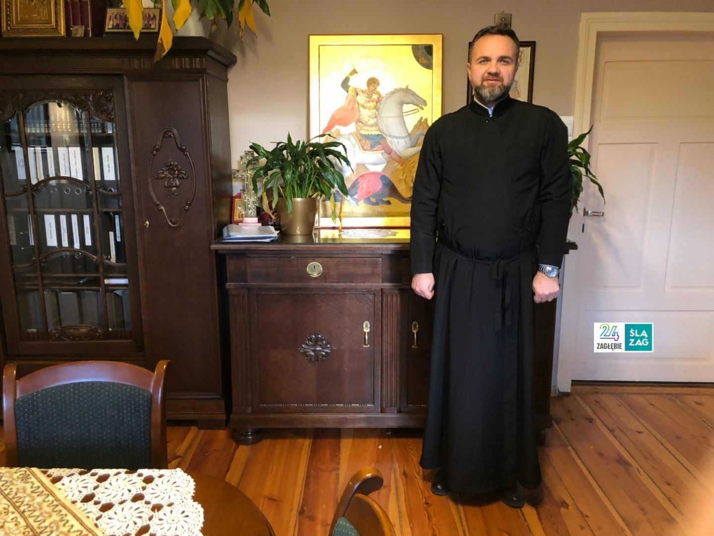 Sosnowiec. Plebania cerkwi św. Wiery, Nadziei, Luby i ich matki Zofii. Ksiądz Mikołaj Dziewiatowski. 3 grudnia 2025.