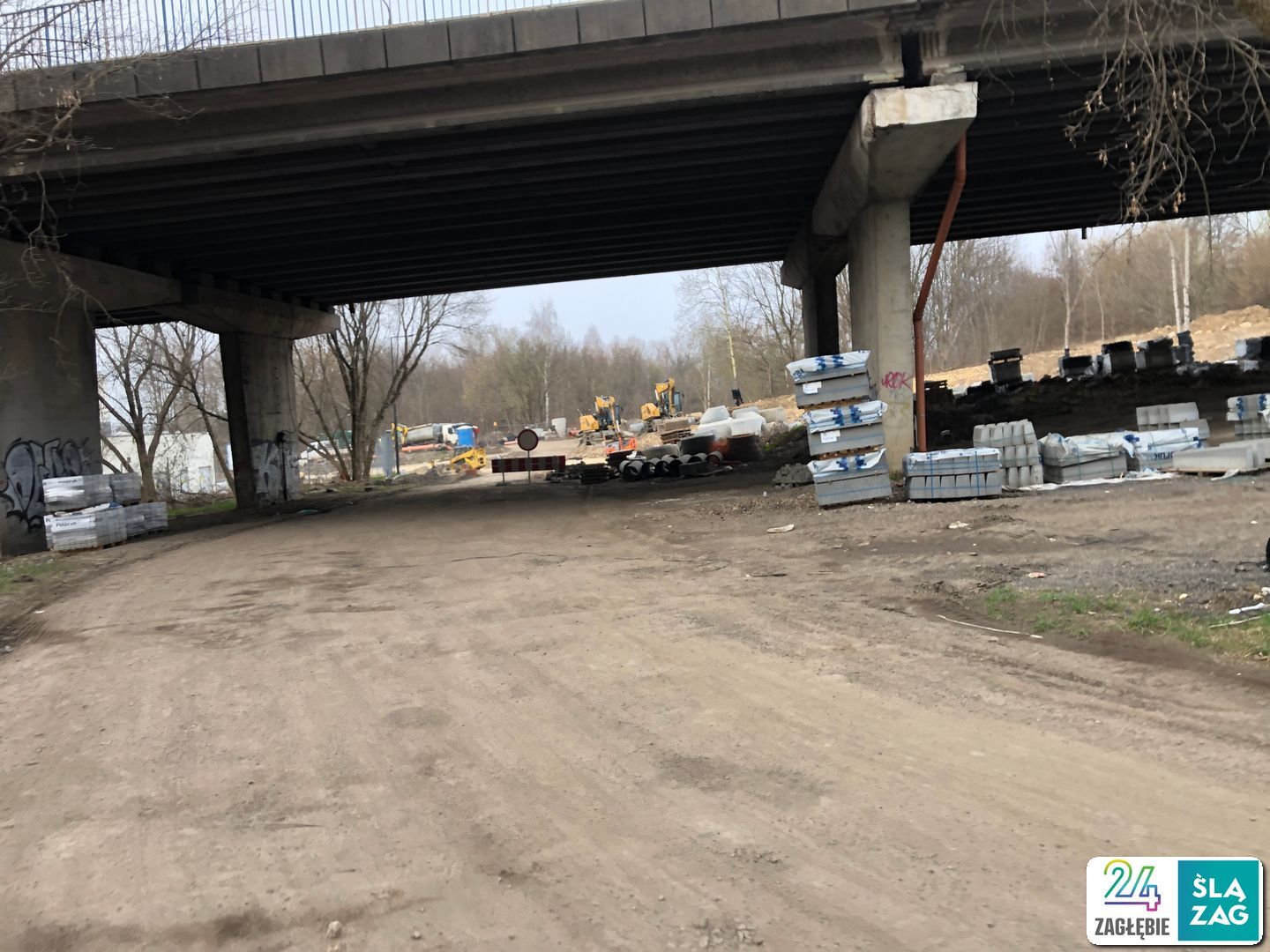 Sosnowiec. Węzeł DK94 i ulicy Piotrkowskiej w budowie. 30 marca 2025.