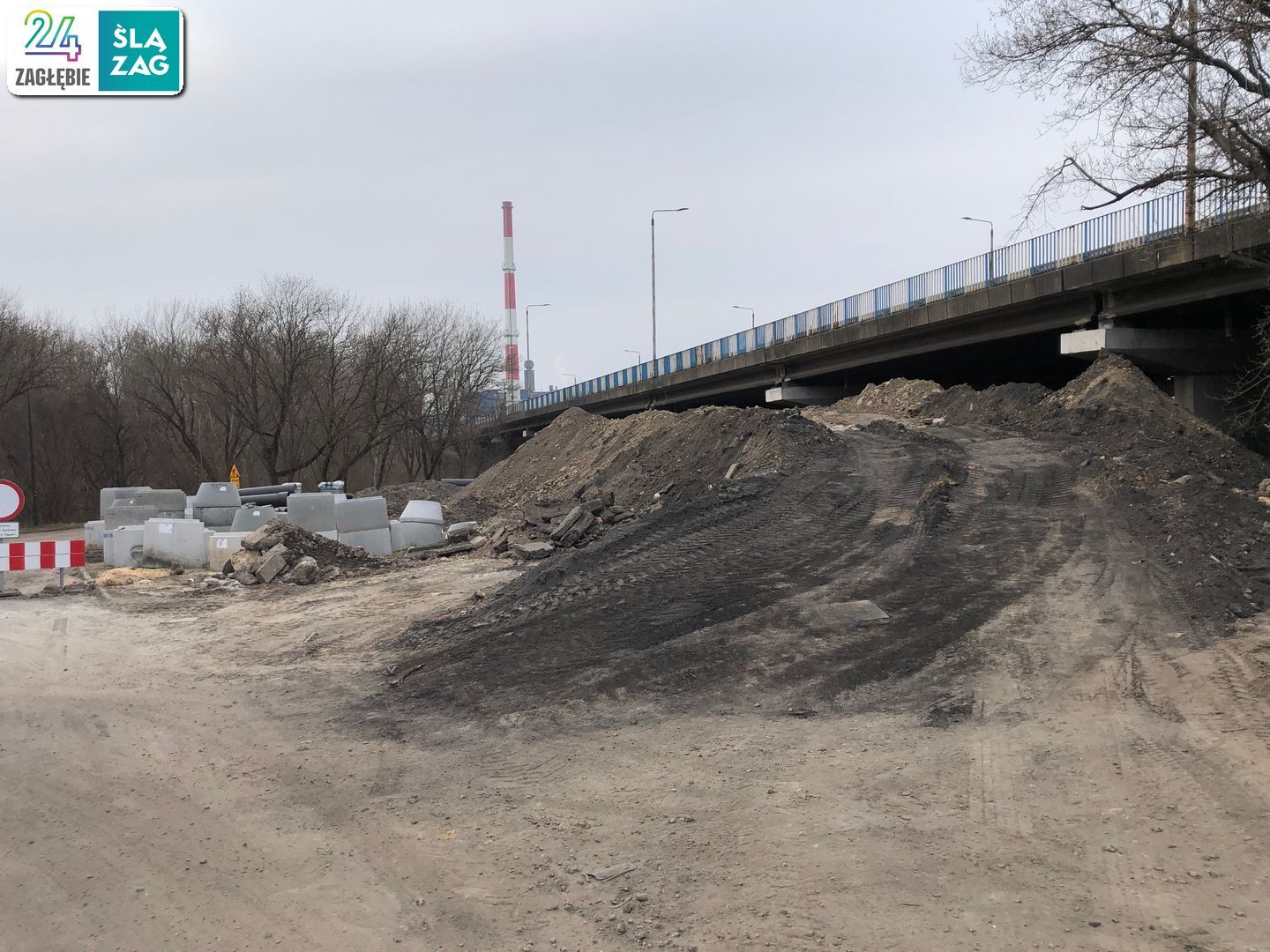 Sosnowiec. Węzeł DK94 i ulicy Piotrkowskiej w budowie. 30 marca 2025.