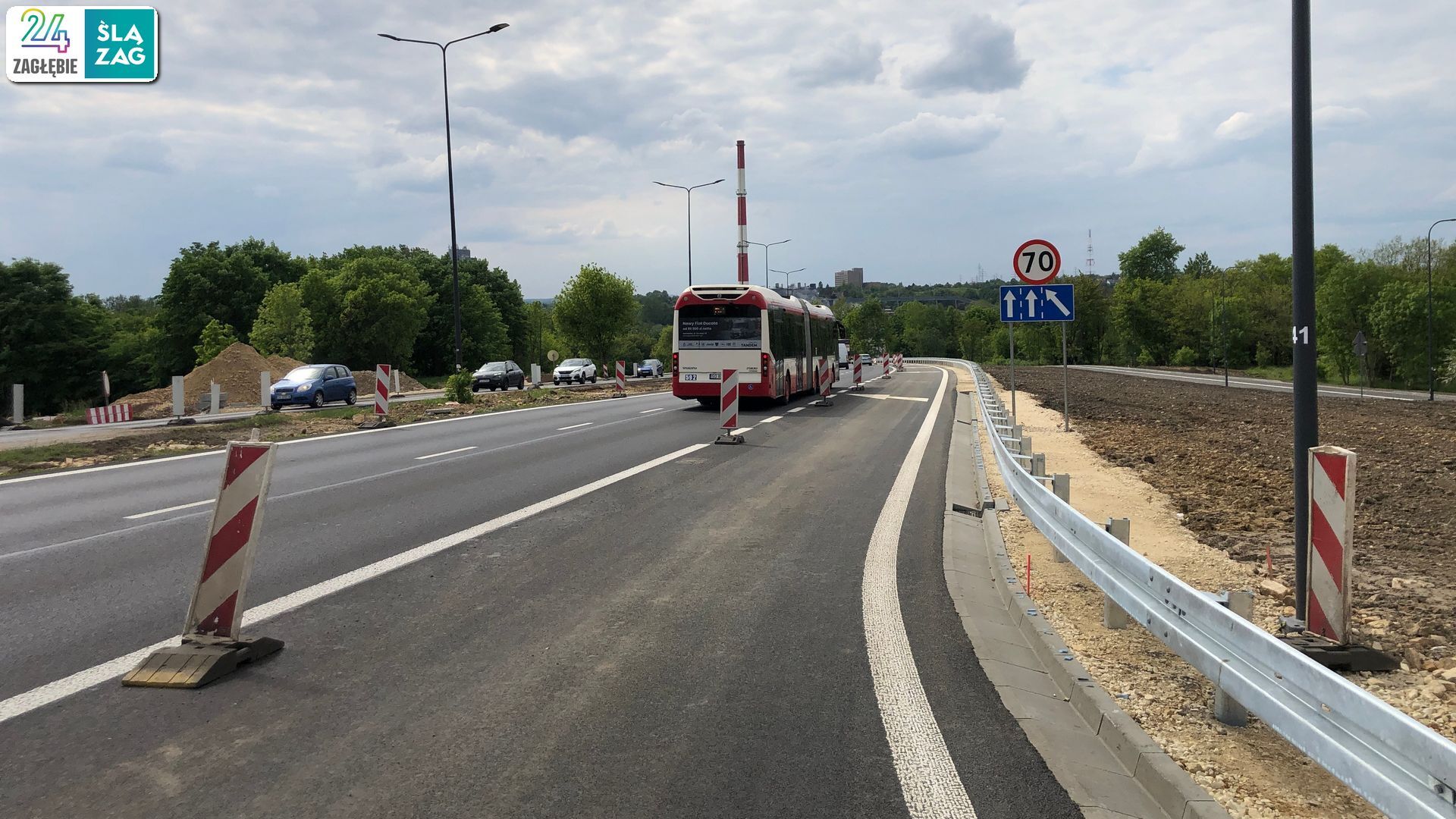 Sosnowiec. Węzeł DK94 i ulicy Piotrkowskiej w budowie. 7 maja 2025.