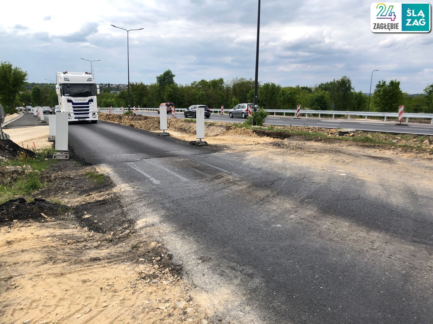 Sosnowiec. Węzeł DK94 i ulicy Piotrkowskiej w budowie. 7 maja 2025.