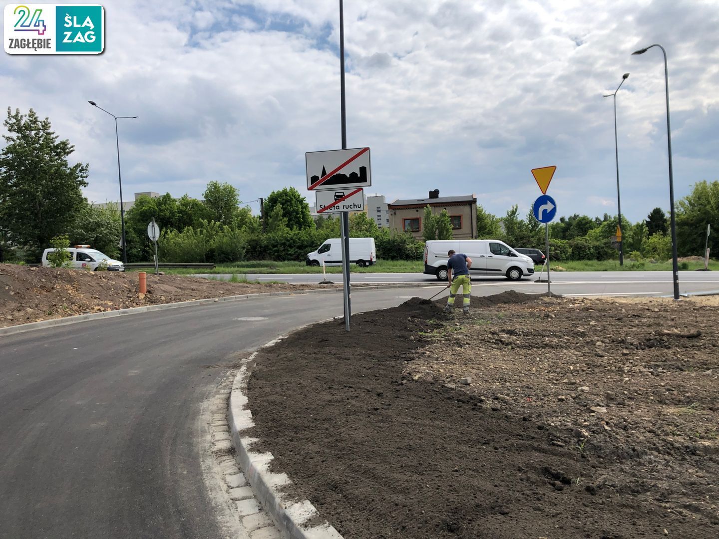 Sosnowiec. Węzeł DK94 i ulicy Piotrkowskiej w budowie. 7 maja 2025.