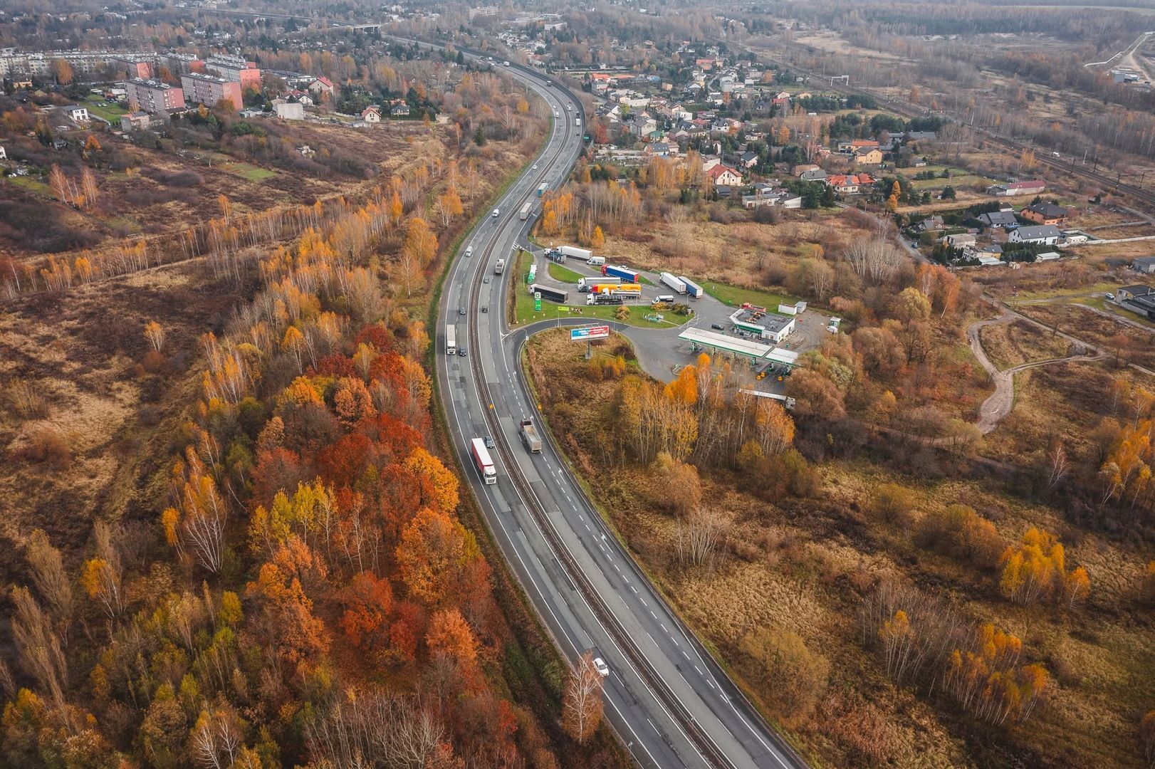 Sosnowiec-Dandowka-Bobrek-Klimontów. Miejsce planowanego węzła Klimontów na S1. Listopad 2024