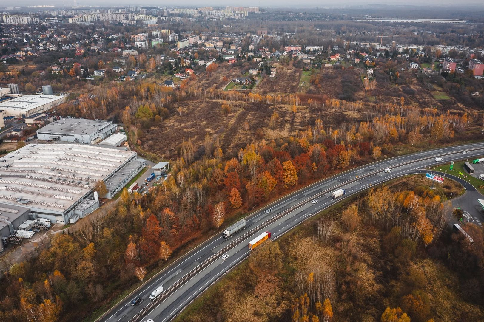 Sosnowiec-Dandowka-Bobrek-Klimontów. Miejsce planowanego węzła Klimontów na S1. Listopad 2024