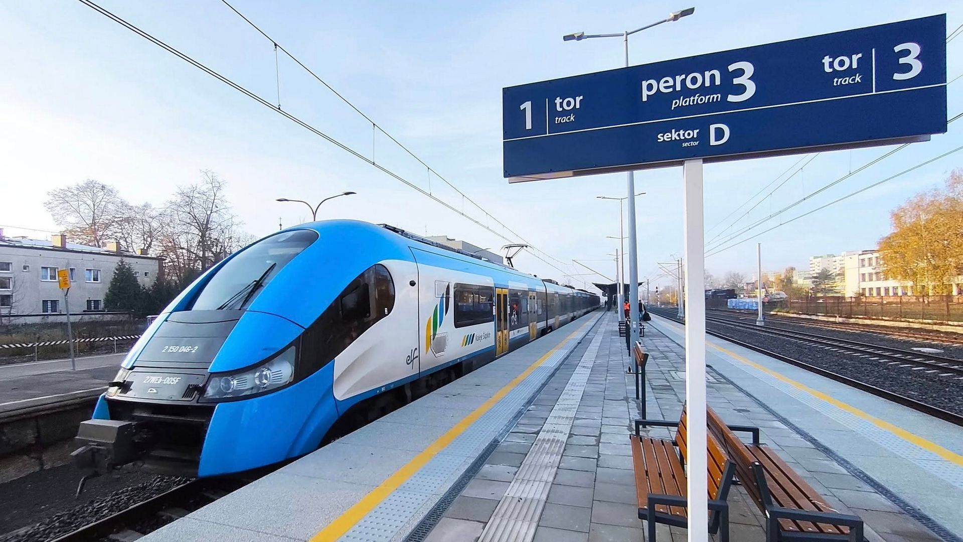 Sosnowiec. Dworzec kolejowy główny. Nowy peron nr 3 otwarty. 5 listopada 2025.