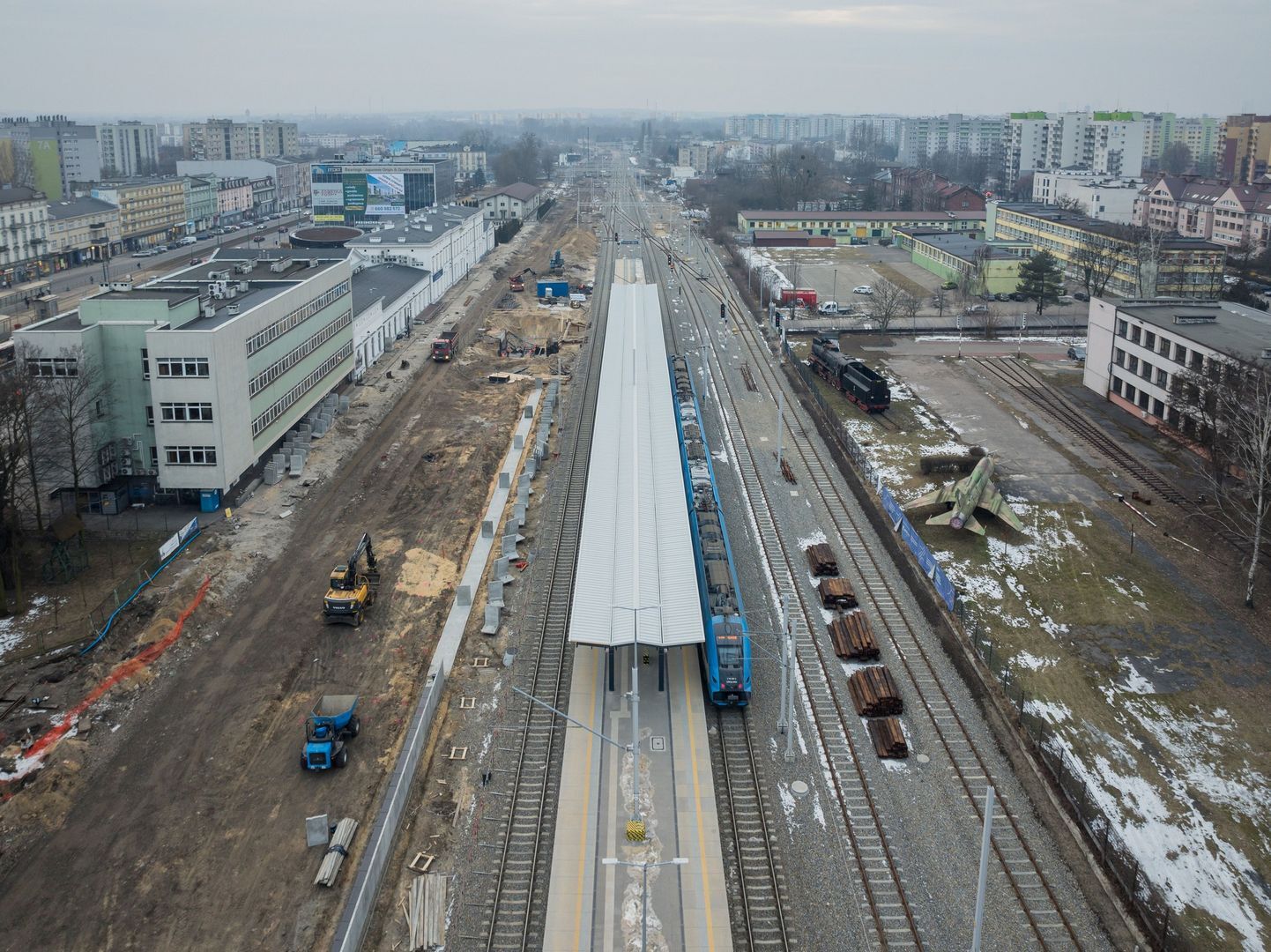 Sosnowiec. Przebudowa linii kolejowej e65. Stacja Sosnowiec Główny. 16 lutego 2026