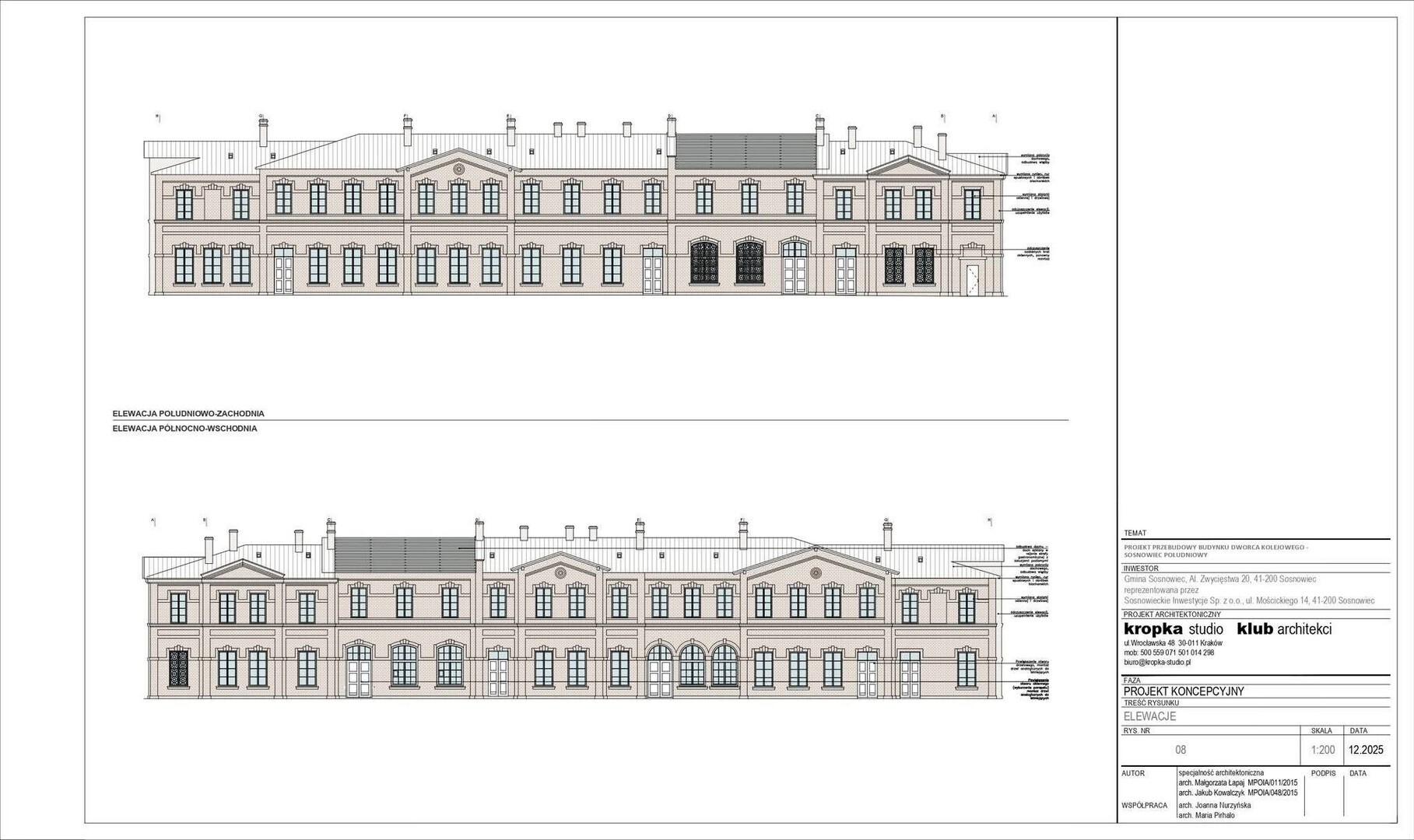 Sosnowiec. Dworzec Sosnowiec Południowy – rewitalizacja. Wstępny projekt