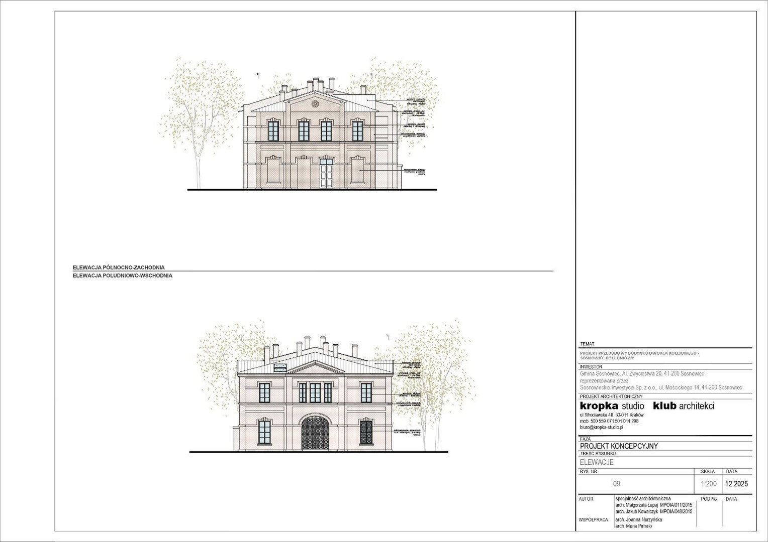 Sosnowiec. Dworzec Sosnowiec Południowy – rewitalizacja. Wstępny projekt