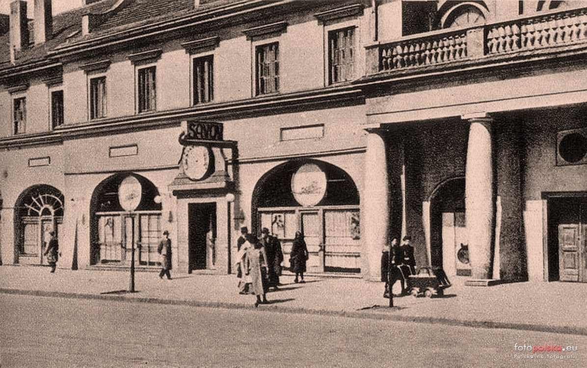 Sosnowiec. Hauptstrasse. Restauracja «Savoy», kinoteatr «Zagłębie», Lata 1939-1941.