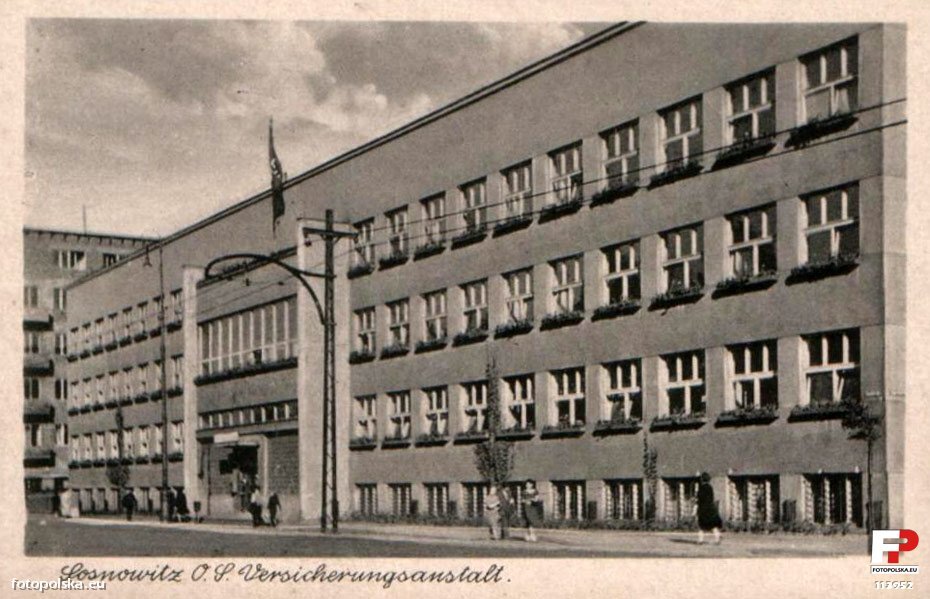 Sosnowiec. Hauptstrasse 33. Ubezpieczalnia społeczna i szpital położniczy. Rok 1940