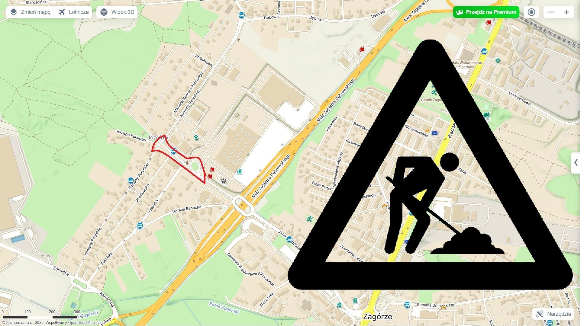Sosnowiec-Józefów. Budowa ronda i przebudowa ulicy Jana Długosza. Marzec 2025.