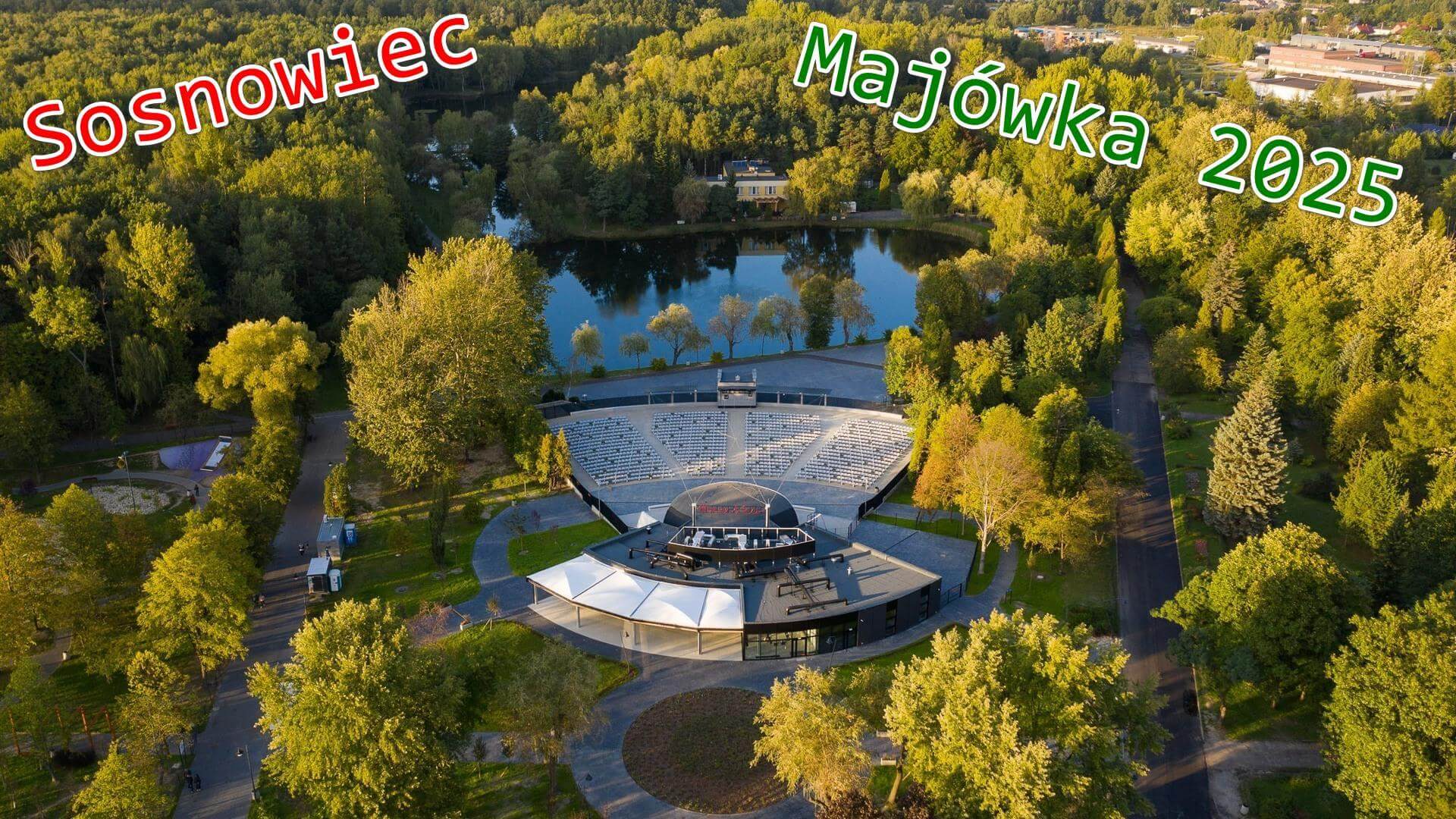 Sosnowiec-Kazimierz Górniczy. Park Miejski im Jacka Kuronia. Amfiteatr „Muszelka”. Majówka 2025.