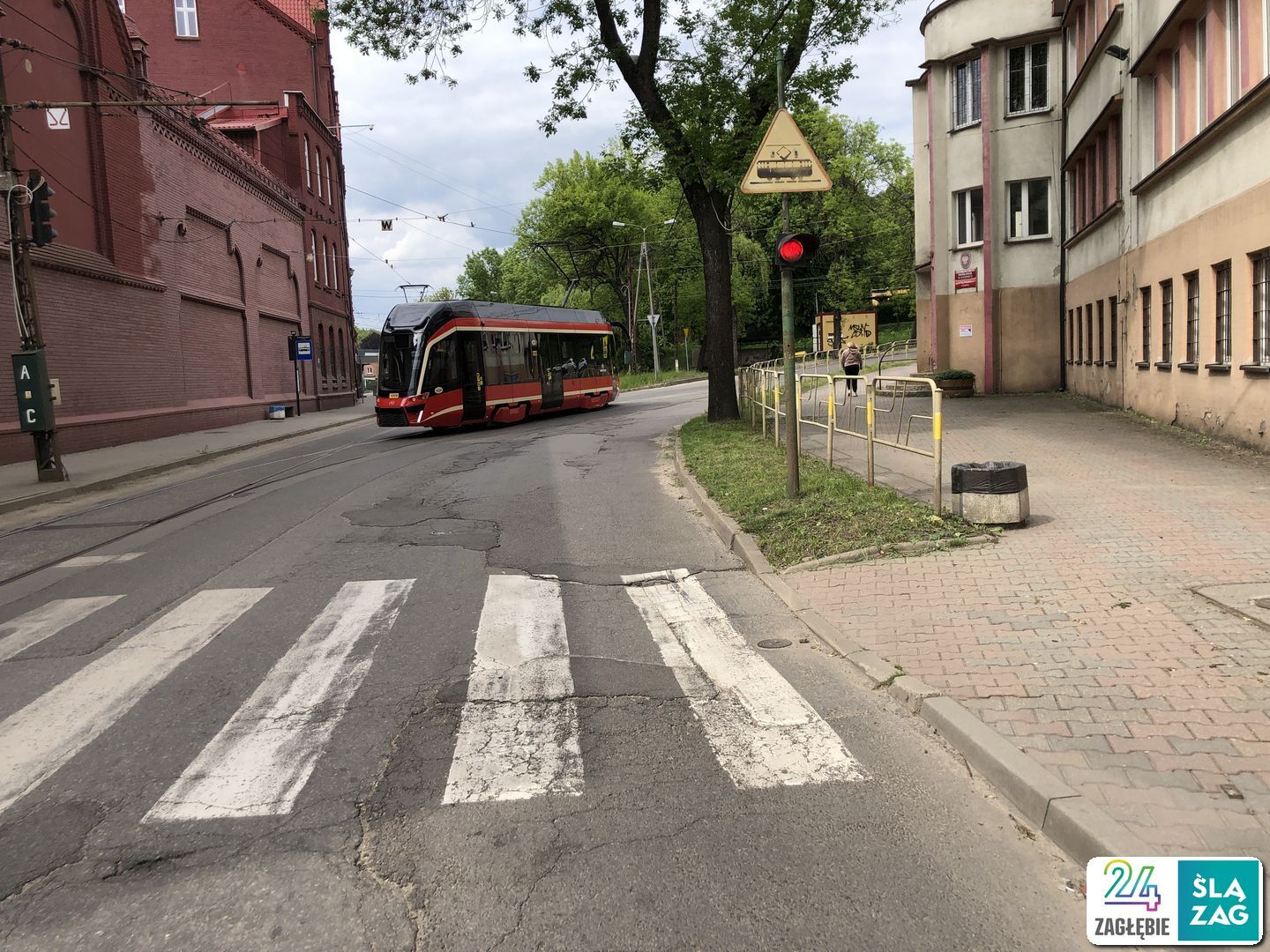 Sosnowiec-Konstantynów. Tramwajowy trójkąt torowy. (ul. Stanisława Staszica i Stefana Okrzei). 7 maja 2025.