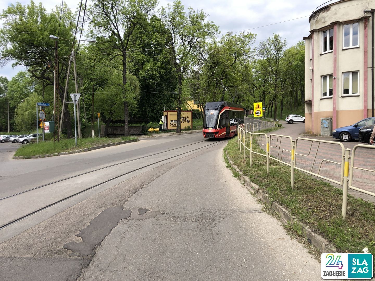 Sosnowiec-Konstantynów. Tramwajowy trójkąt torowy. (ul. Stanisława Staszica i Stefana Okrzei). 7 maja 2025.