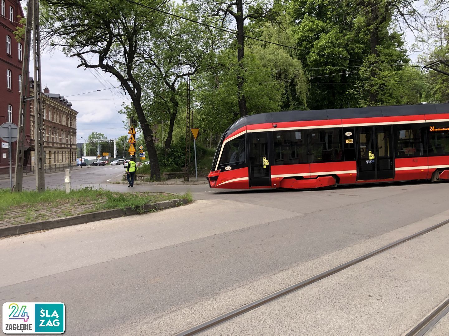 Sosnowiec-Konstantynów. Tramwajowy trójkąt torowy. (ul. Stanisława Staszica i Stefana Okrzei). 7 maja 2025.
