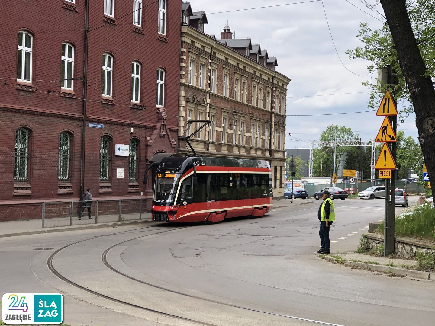 Sosnowiec-Konstantynów. Tramwajowy trójkąt torowy. (ul. Stanisława Staszica i Stefana Okrzei). 7 maja 2025.
