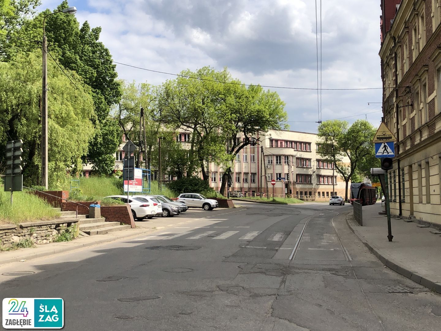 Sosnowiec-Konstantynów. Tramwajowy trójkąt torowy. (ul. Stanisława Staszica i Stefana Okrzei). 7 maja 2025.