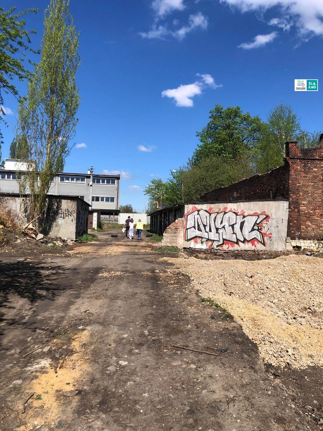 Sosnowiec. Łącznica między Pogonią a Starym Sosnowcem (ulica Gospodarcza) w czasie budowy. 19 kwietnia 2025.