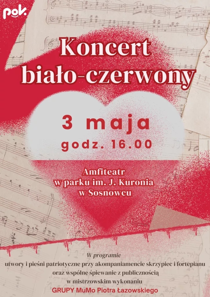 Sosnowiec. Majówka 2025. Koncert biało-czerwony. Plakat.