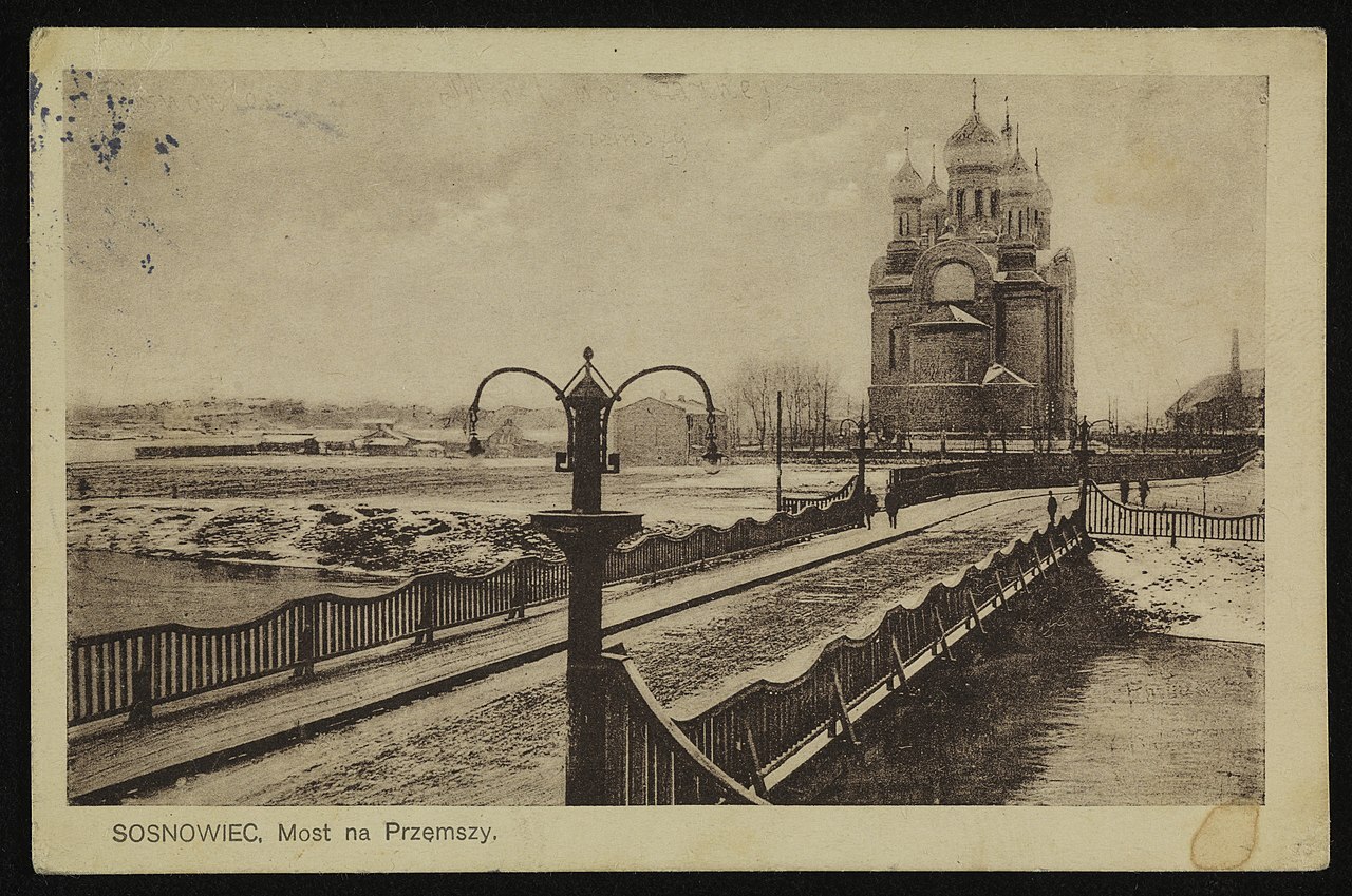 Sosnowiec. Most nad Czarną Przemszą (nowy). Cerkiew św. Mikołaja Cudotwórcy. Lata 1923-1926.