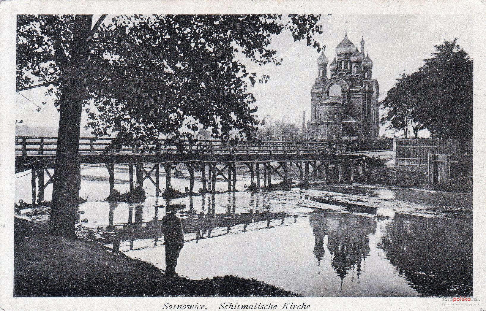 Sosnowiec. Most nad Czarną Przemszą (stary). Cerkiew św. Mikołaja Cudotwórcy. Lata 1914-1920.