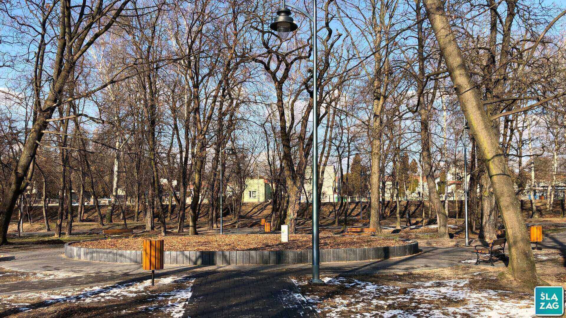 Park im. Mariana Maliny w Sosnowcu. 19 lutego 2025.
