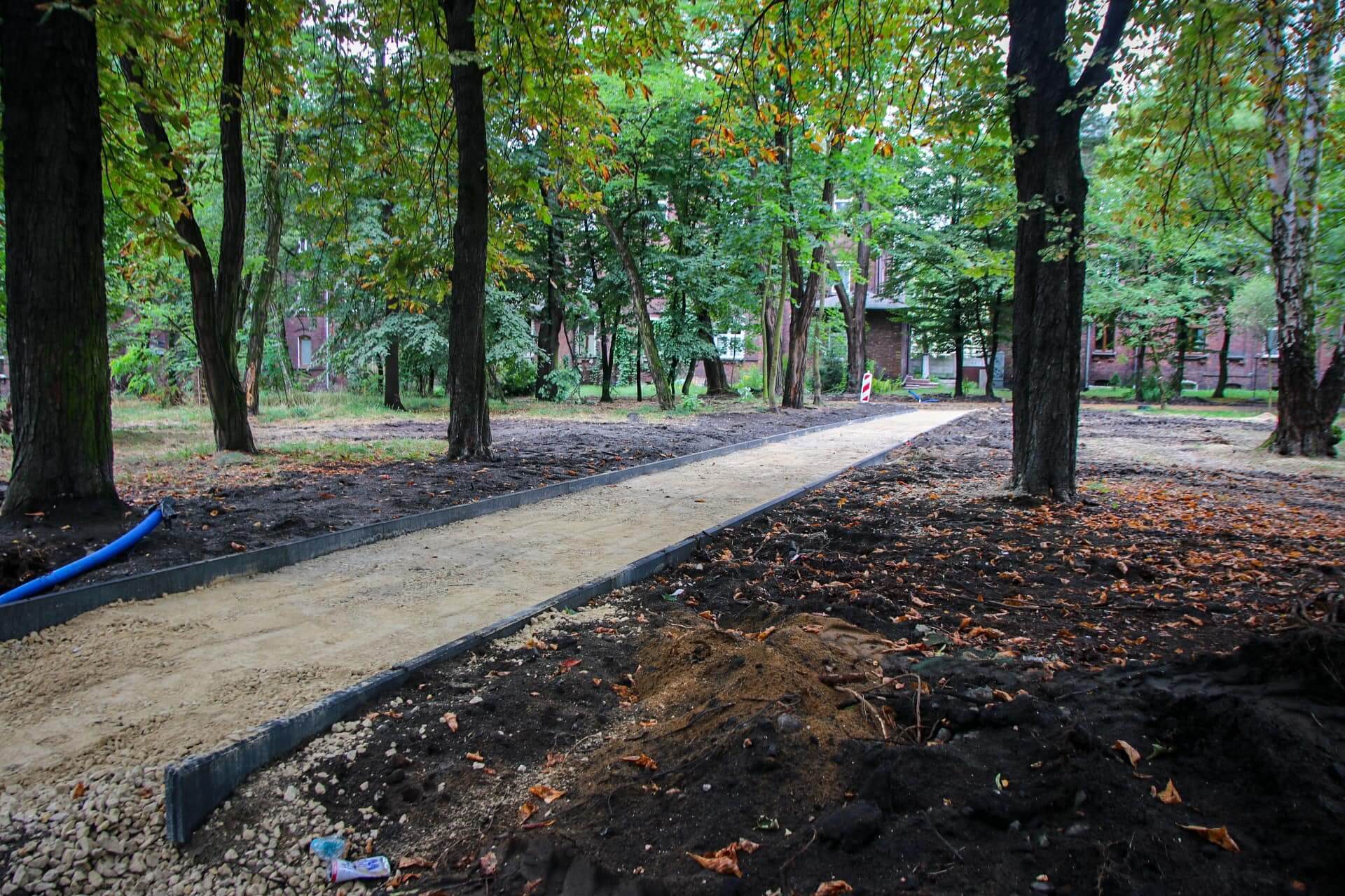 Park im. Mariana Maliny w Sosnowcu. Prace rewitalizacyjne. 2024 rok.
