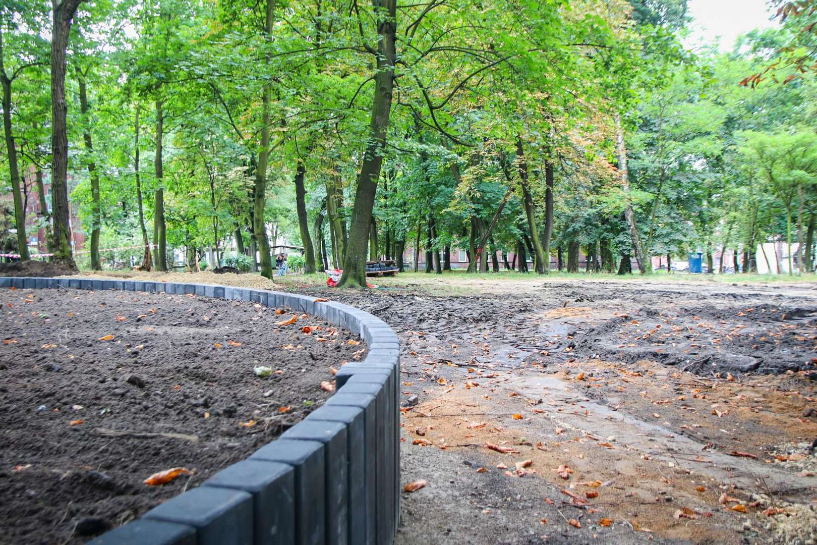 Park im. Mariana Maliny w Sosnowcu. Prace rewitalizacyjne. 2024 rok.