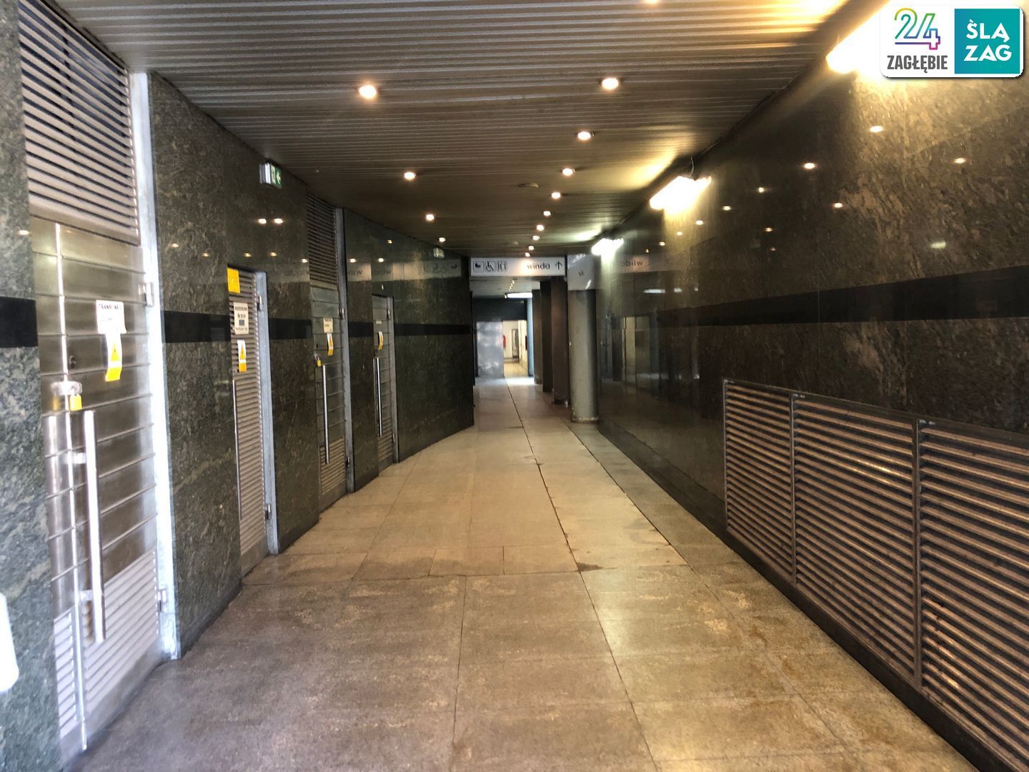 Sosnowiec. Pasaż podziemny między placem Stulecia a dworcem kolejowym i ulicą Jana Kilińskiego. 14 lipca 2025.