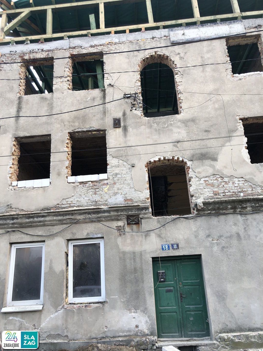 Sosnowiec-Pogoń. „3 Kamienice” – przebudowa z adaptacją na cele mieszkalne przy zbiegu ulic Grochowej i Marii Skłodowskiej-Curie. 23 marca 2025.