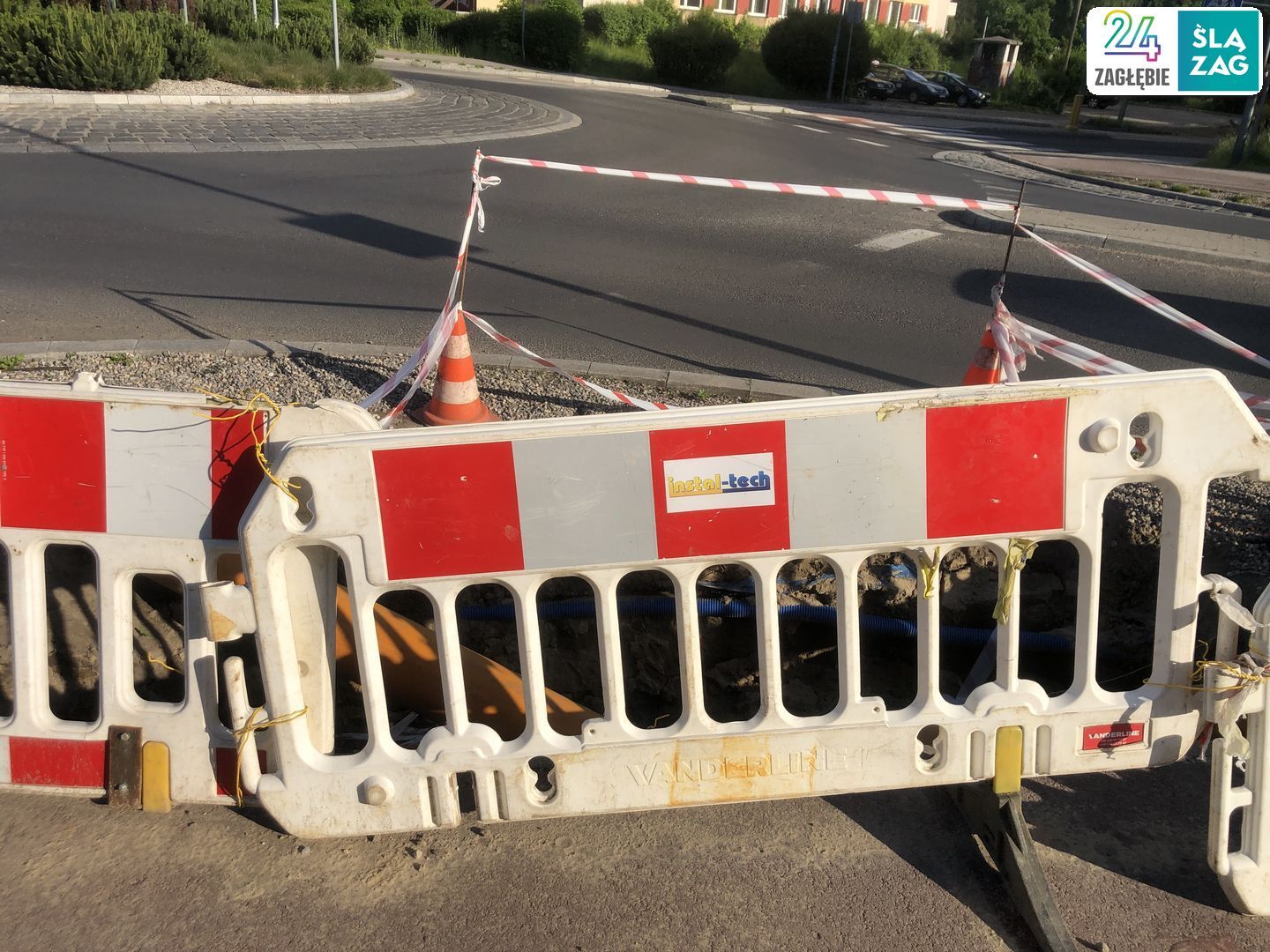 Sosnowiec-Pogoń. Ziemne roboty przy instalacji gazociągu przy ul. Stefana Roweckiego „Grota”. 27 maja 2025.