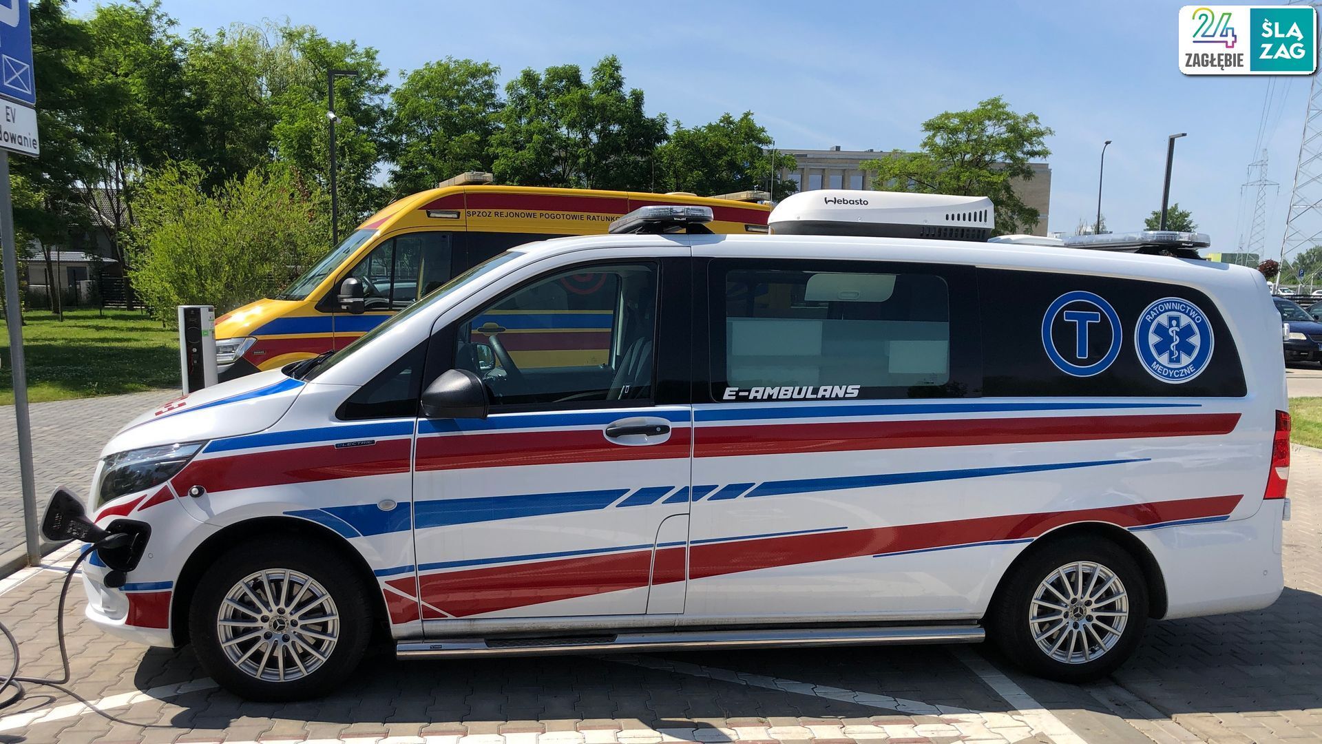 Rejonowe Pogotowie Ratunkowe w Sosnowcu. E-ambulans na testach. 18 czerwca 2025.