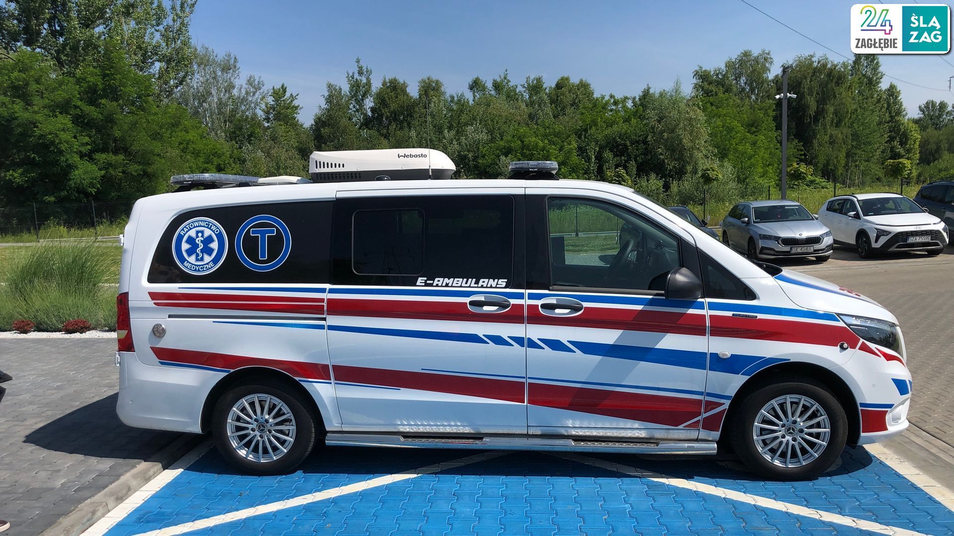 Rejonowe Pogotowie Ratunkowe w Sosnowcu. E-ambulans na testach. 18 czerwca 2025.