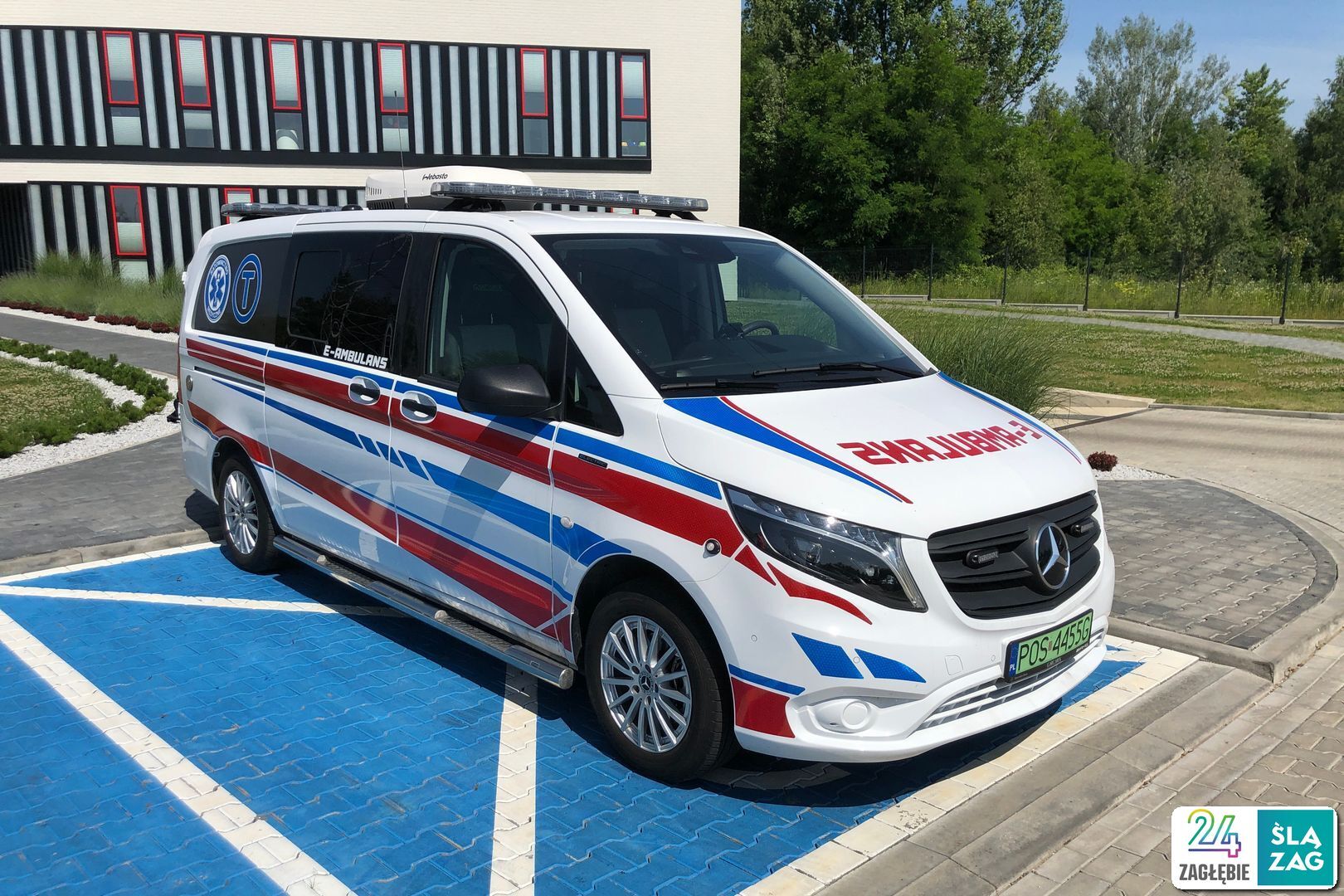 Rejonowe Pogotowie Ratunkowe w Sosnowcu. E-ambulans na testach. 18 czerwca 2025.