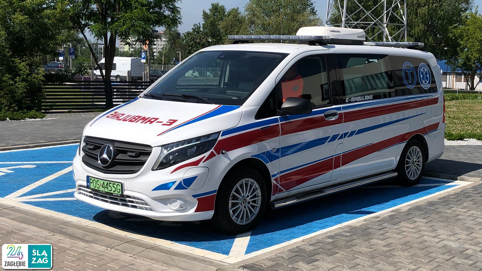 Rejonowe Pogotowie Ratunkowe w Sosnowcu. E-ambulans na testach. 18 czerwca 2025.