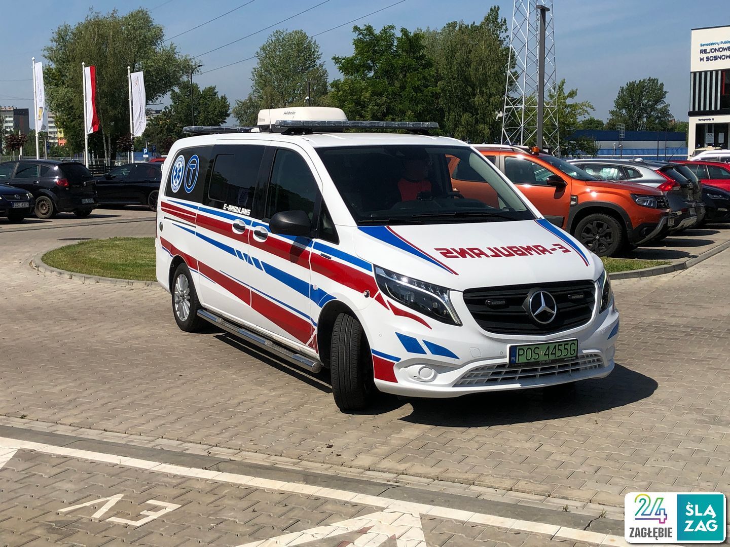 Rejonowe Pogotowie Ratunkowe w Sosnowcu. E-ambulans na testach. 18 czerwca 2025.