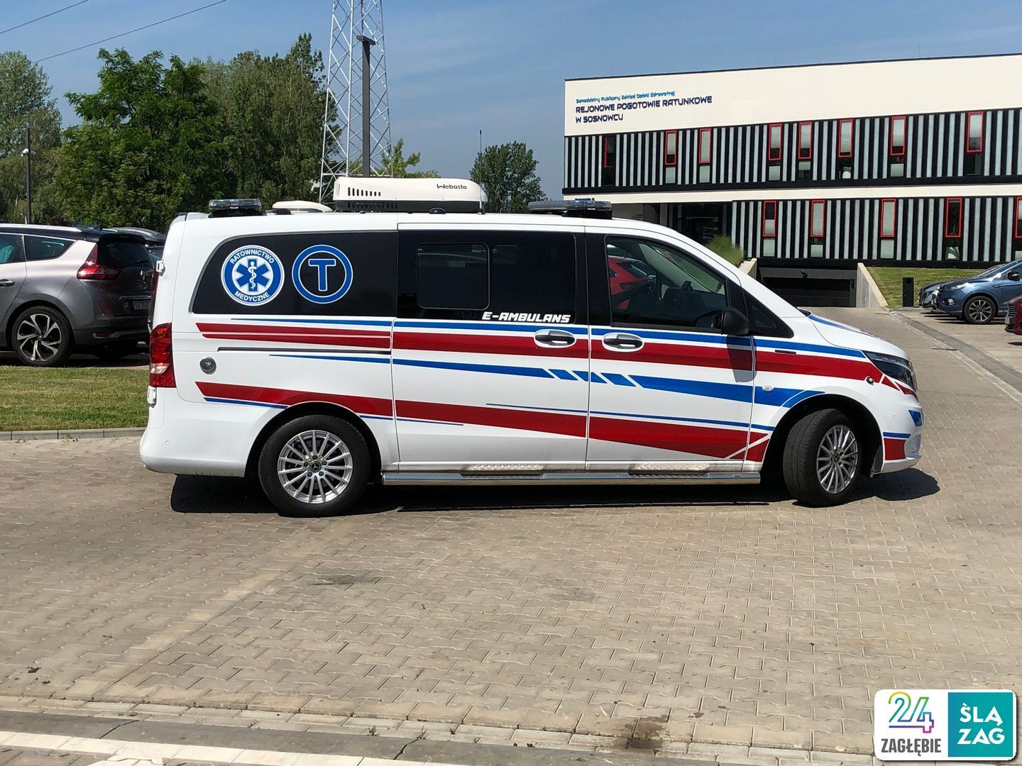 Rejonowe Pogotowie Ratunkowe w Sosnowcu. E-ambulans na testach. 18 czerwca 2025.