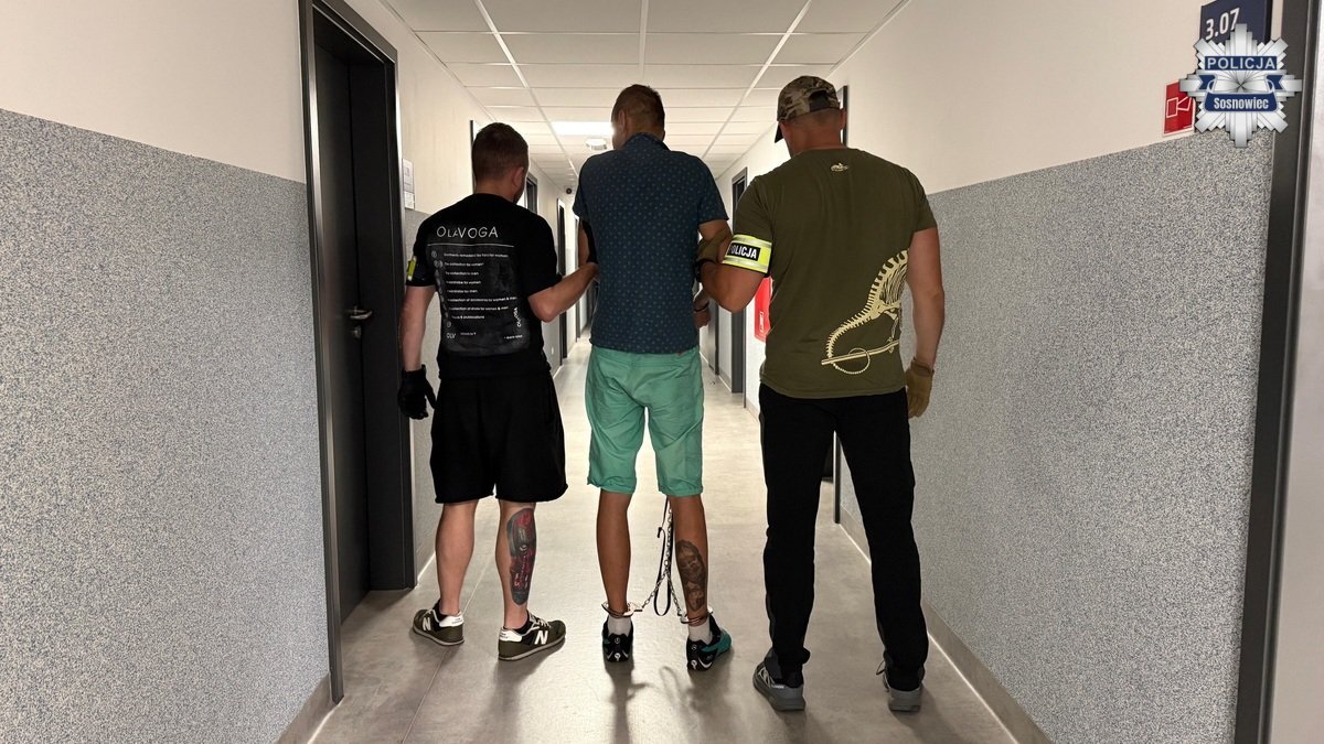 Sosnowiec-Rudna. Zatrzymanie zabójcy swojej matki przy ul. Małobądzkiej. 15 sierpnia 2025.