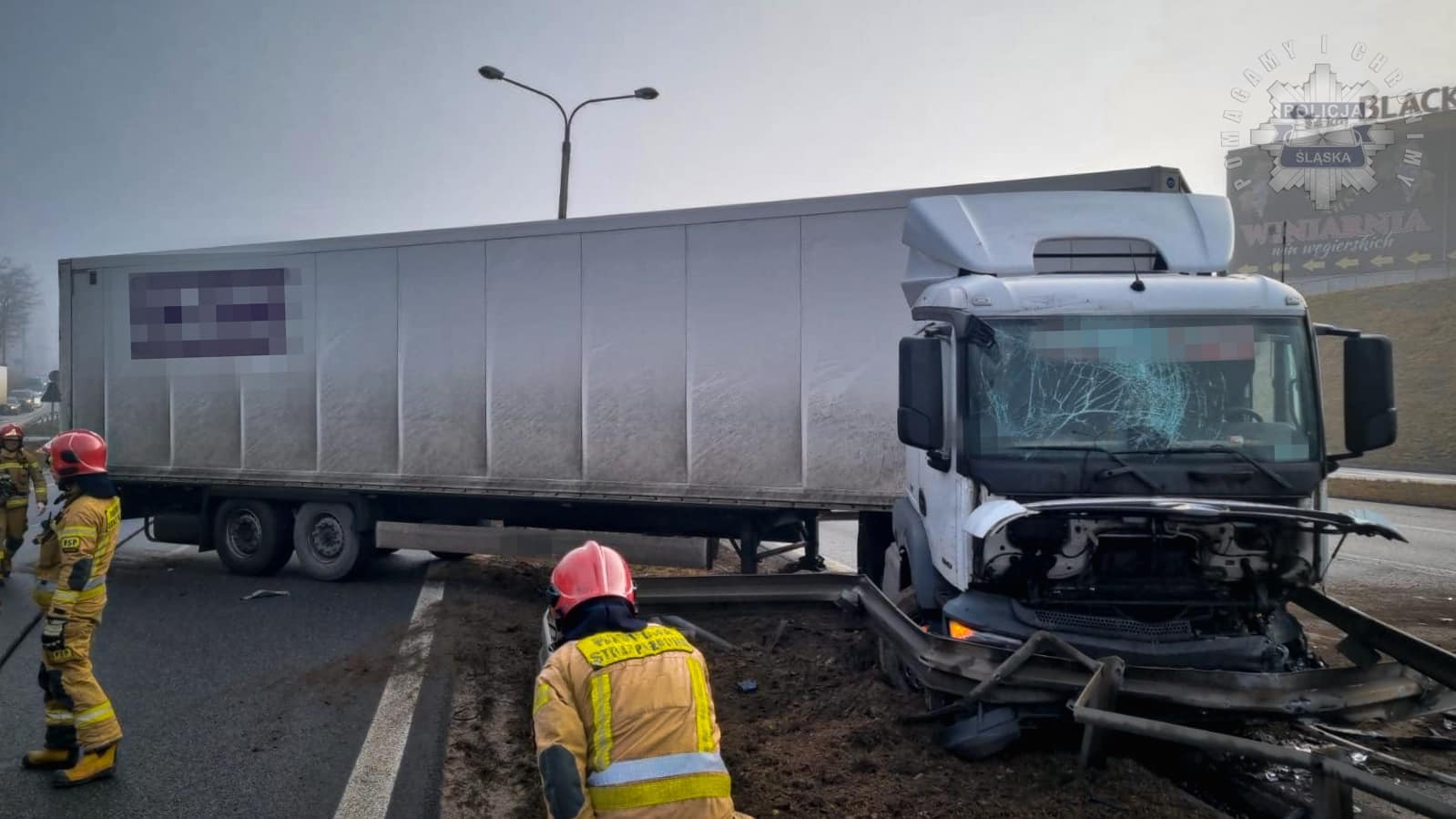 Sosnowiec. Wypadek na S86. 25 lutego 2025.