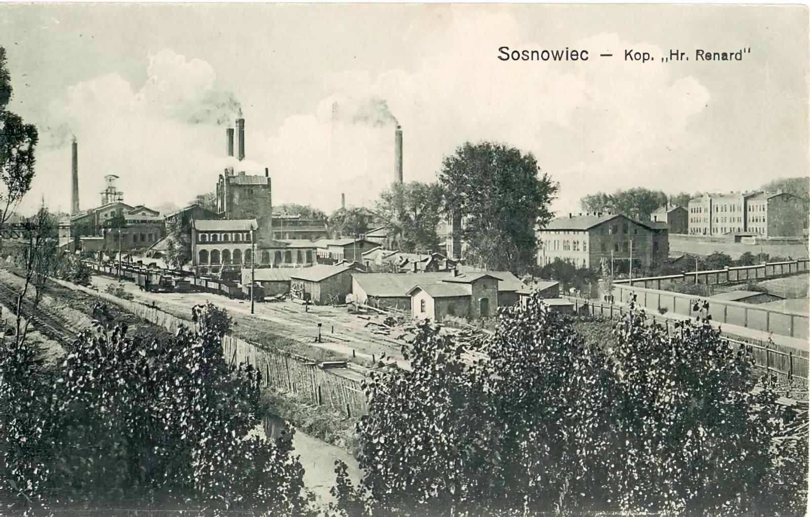 Sosnowiec-Sielec. Kopalnia «Gwarectwa Hr. Renard». Widok przed I wojną światową.
