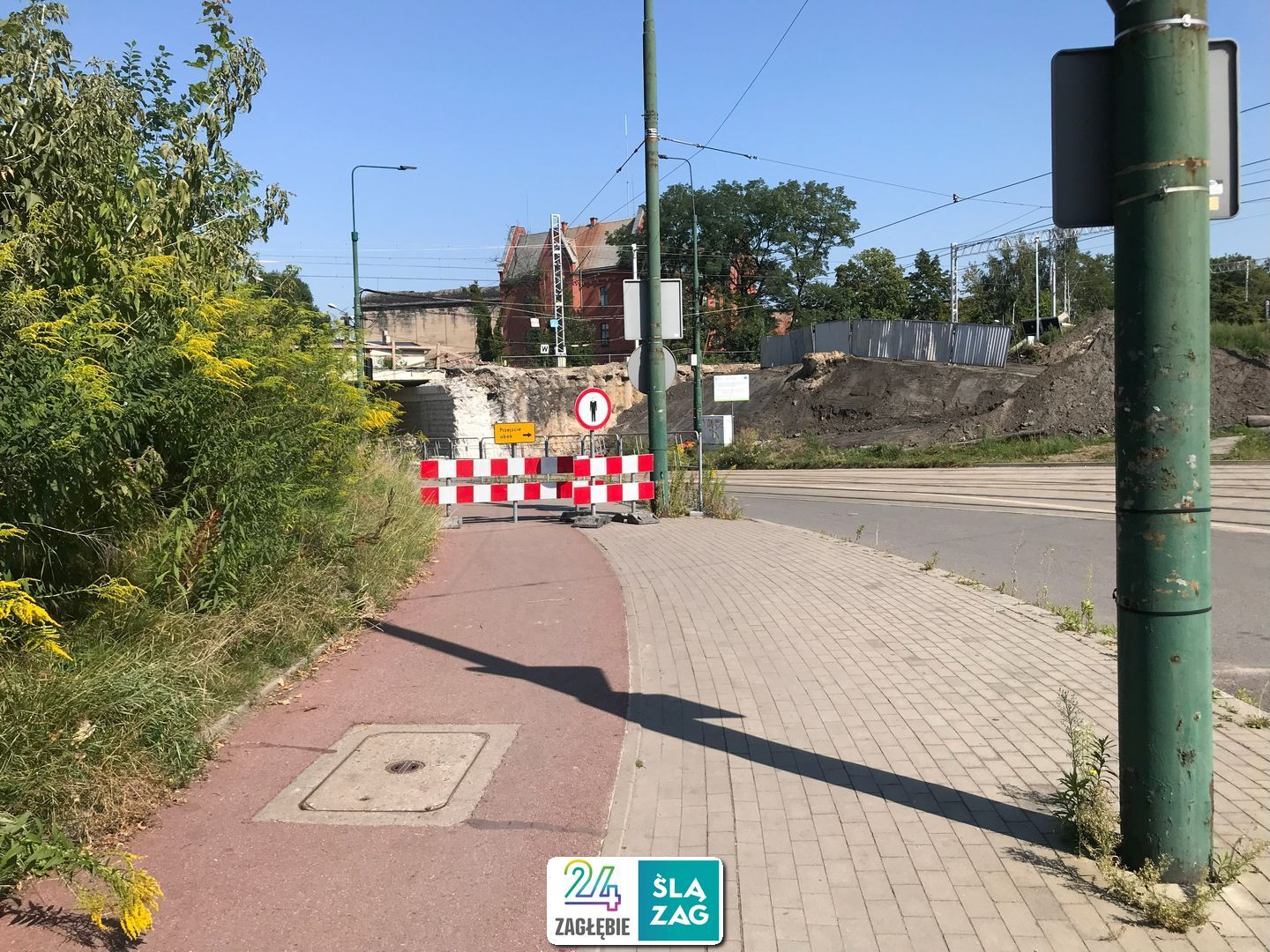 Sosnowiec-Sielec. Skrzyżowanie ulic 3 Maja i Stefana Żeromskiego. 14 sierpnia 2025.