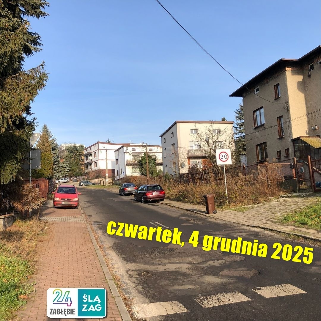 Sosnowiec-Sielec. Ulica Łukowa. Parkowanie na chodnikach. 4 grudnia 2025.