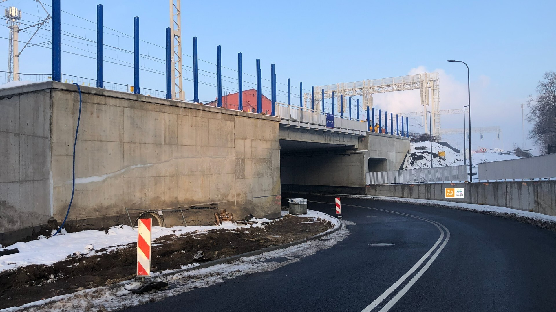 Sosnowiec. Wiadukt kolejowy i droga między Sielcem a Pogonią (plac Tadeusza Kościuszki / ulica Nowopogońska)