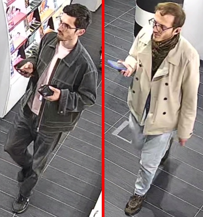 Sosnowiec-Środula. Podejrzewani o kradzież w perfumerii »Sephora«, w centrum handlowym »Plejada«. 20 marca 2026