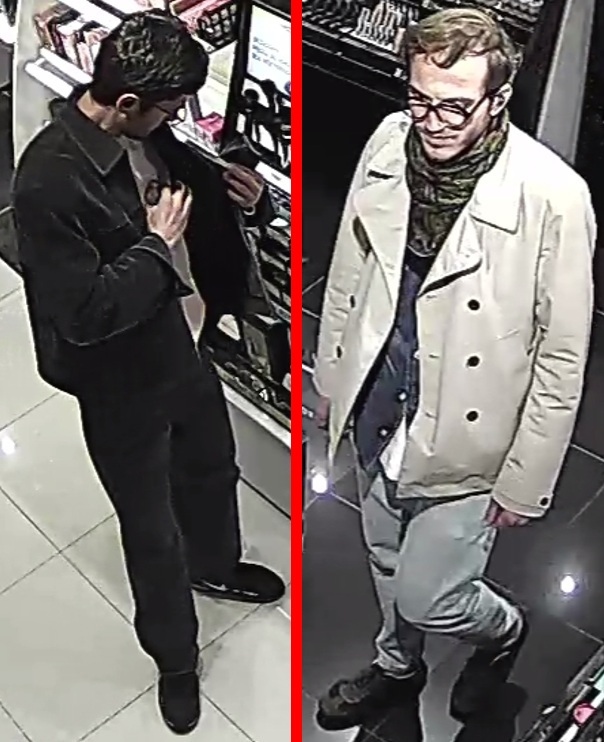 Sosnowiec-Środula. Podejrzewani o kradzież w perfumerii »Sephora«, w centrum handlowym »Plejada«. 20 marca 2026