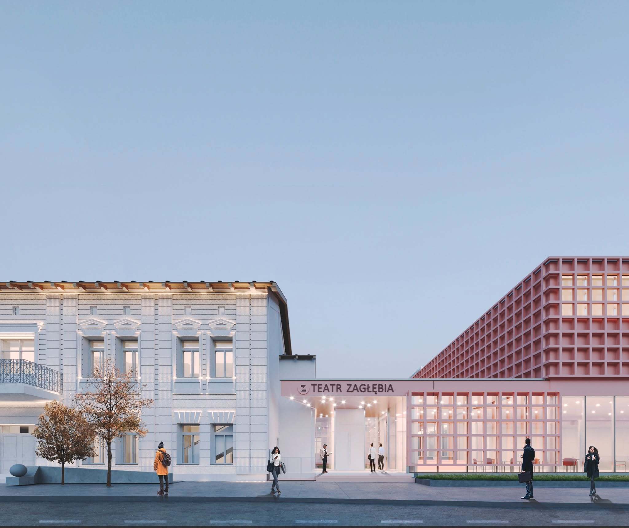 Teatr Zagłębia w Sosnowcu. Rozbudowa. Wizualizacja. Sierpień 2025