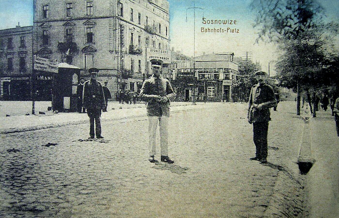 Sosnowiec. Ulica Główna / Trzeciego Maja 19. Hotel Warszawski. Lata 1915-1917.