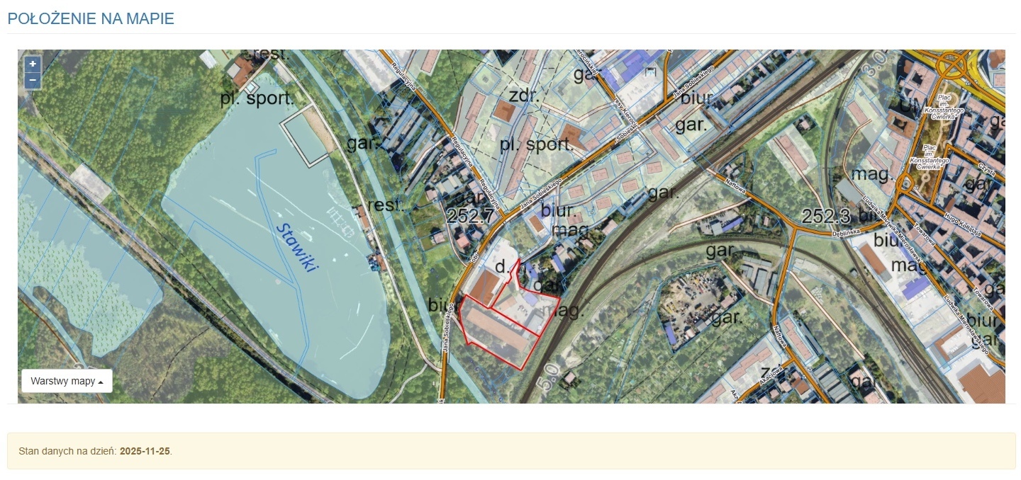 Sosnowiec. Centrum Handlowe «Rock Park» przy ulicy Jana III Sobieskiego. Planowane wyburzenia. Listopad 2025.