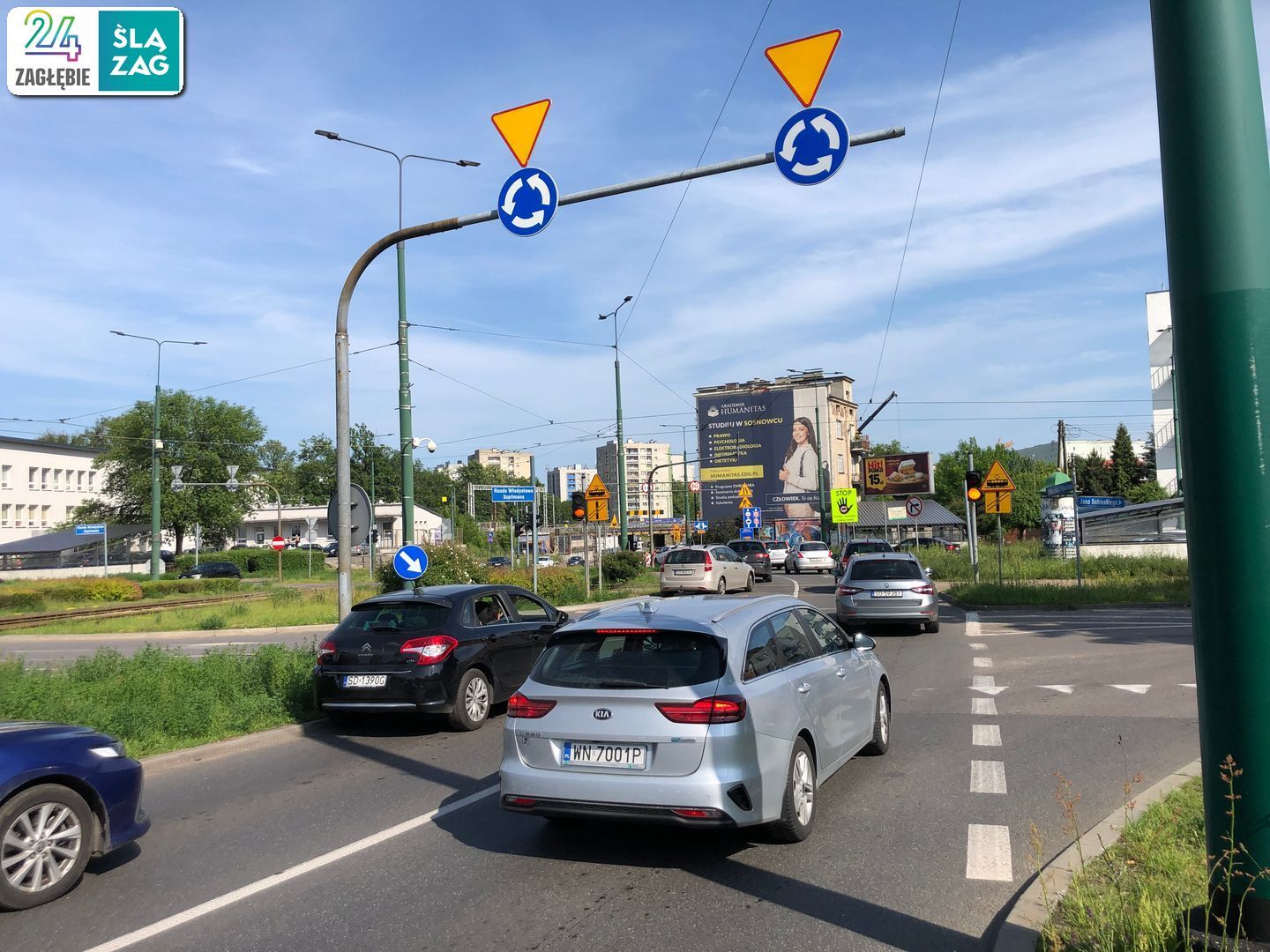 Sosnowiec. Wiadukt nad ulicą Józefa Piłsudskiego po rozbiórce połowy obiektu. 4 czerwca 2025.