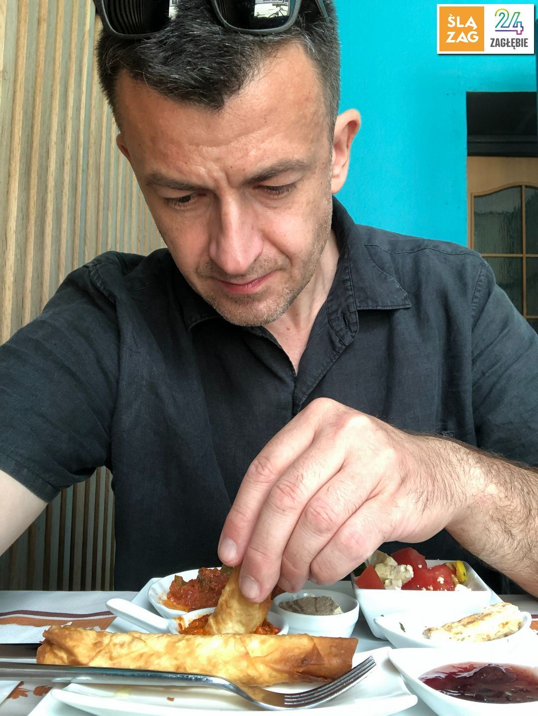 Sosnowiec. Restauracja »Pan Dado« przy ulicy Modrzejowskiej 33/1. Gość-klient. 4 lipca 2026